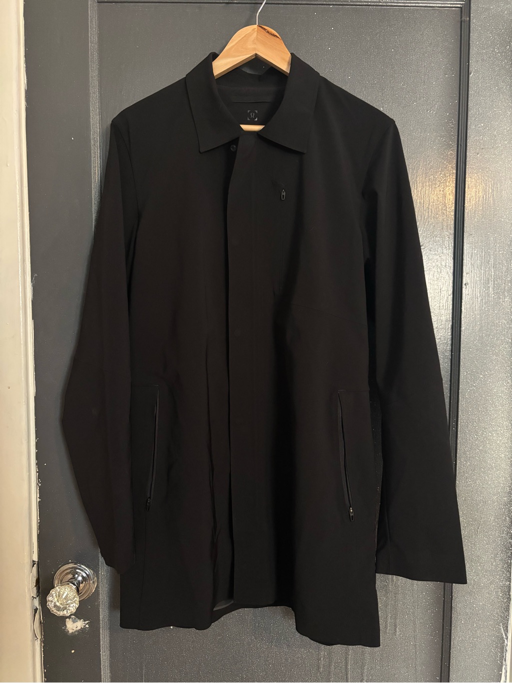 Lululemon Athletica Men's Black Trench Coat
